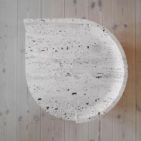 KUMUSI MEUBLES Ensembles de meubles pour le salon Tables basses centrales Table basse ronde moderne de luxe en travertin Table d'appoint