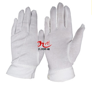 Gants de cérémonie en coton blanc à trois nervures, longueur poignet, respirants, pour célébrations, cérémonies, danse, bijoux, spectacles - Product Image 1