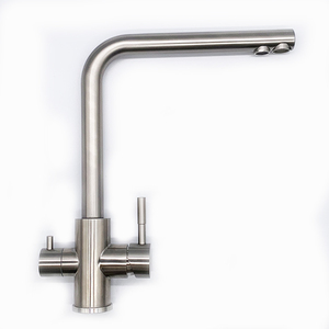 Grifo de Cocina <span class=keywords><strong>KEMEN</strong></span> 100% Libre de Plomo, Acero Inoxidable 304, con Filtro de Agua, 2 Funciones, Sin Extensión, Acabado Cepillado, Mezclador de Fregadero de Doble Manija - Product Image 4