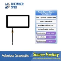 Écran tactile capacitif multi-touch de 7 pouces PND, dureté 6H, montage intégré pour la navigation automobile et le contrôle industriel