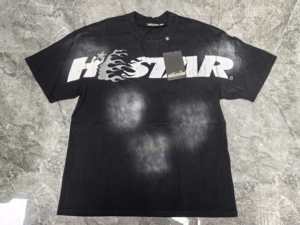 T-shirt pour <span class=keywords><strong>homme</strong></span> en coton 100% à manches courtes, style vintage, imprimé étoile de l'enfer, tricoté, modèle identique à celui des fabricants - Product Image 2