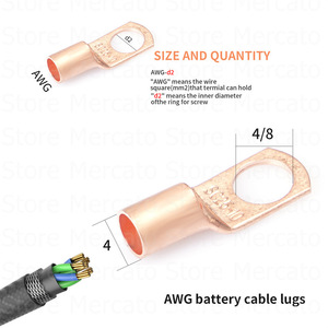 ขั้วต่อสายไฟแบบวงแหวนทองแดงแท้ Sc ขนาด 16 มม. 4-25awg แบบยุโรป พร้อมท่อหดความร้อน แพ็ค 280 ชิ้น - Product Image 3