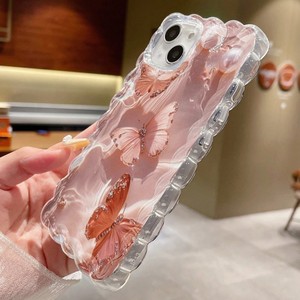 Nuova <span class=keywords><strong>Cover</strong></span> per <span class=keywords><strong>iPhone</strong></span> 17 16 15 14 Pro Max con Effetto Onda d'Acqua, Diamanti, Farfalle e Perle, <span class=keywords><strong>Trasparente</strong></span> con Stampa a Foro Grande - Collezione 2025 - Product Image 2