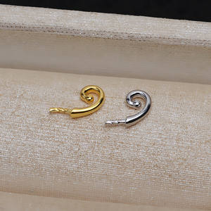 Accessoires de queue en argent S925 faits à la main, perles en forme baroque à faire soi-même, plateau vide, corne de mouton 4782, poignée de théière, 5 pièces pour bijoux - Product Image 1