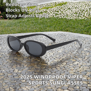 Occhiali da Sole Sportivi Antivento 2025 Viper, Protezione UV400 per Uomo, Cinturino Regolabile, Custodia Personalizzata - Product Image 6
