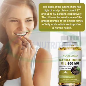 Ausreson OEM 120 stuks Sacha Inchi Zaad Extract Olie Softgels Capsules Rijk aan Omega 3 Vetzuur Huid Sacha Inchi Olie Softgel - Product Image 2