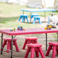 Ensemble de meubles de bureau pliables rectangulaires, table et chaise pour enfants, vente en gros, table en plastique