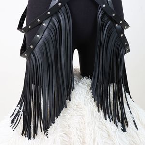 Nouveau Sexy Harajuku cuir Punk Goth <span class=keywords><strong>porte</strong></span>-jarretelles hommes jambe anneau bretelles bretelles glands taille corps harnais jarretière - Product Image 3