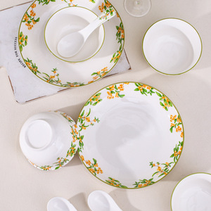 Modern Fragrans Series Flower Household Ceramic Tableware Plates and Bowls Set Gift <b>Box</b> Dinnerware Sets Ceramic Restaurant - Product Image 3