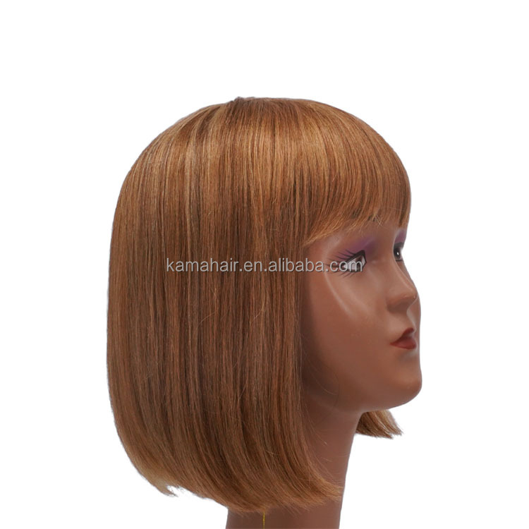 KAMA Romance Allure Straight Bob Wig Brazilian Remy Hair Human Hair Wigs for Women Ombre Color Full Machine Made Wig With Bang Detail Section 6