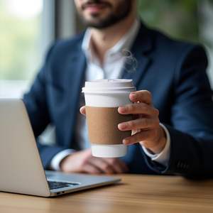 Gobelets pour boissons froides et gobelets en papier à double paroi pour café chaud, manchons de gobelets en papier personnalisés avec logo - Product Image 6