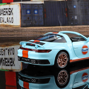 รถสปอร์ตแบบเปิดประทุนรุ่น Targa สเกล 1:32 ทำจากโลหะผสม พร้อมไฟ เสียง และระบบดึงหลังเปิดประตูและฝากระโปรง - Product Image 5