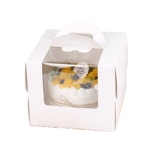 Hot Selling Cake Boxes Custom Printed Cardboard Paper Cake Box with Window/Handle
