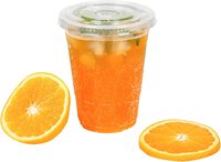 Gobelets en plastique PET jetables à paroi simple, recyclables, transparents, avec couvercles, personnalisables avec logo imprimé, pour boissons froides, 12/16/24/20 oz