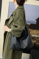 Sac fourre-tout personnalisé de luxe en cuir véritable souple et imperméable, grande capacité, mode simple, décontracté, sac à bandoulière haut de gamme pour femmes