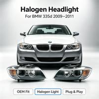 Faros Delanteros Halógenos 6000K H7 para Serie 3 E90/E91, Reemplazo OEM, Ensamblaje de Faros Delanteros, IP68 Impermeables, Plug & Play