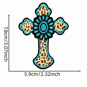 Western Cowboy Cowgirl <strong>Cross</strong> <strong>Patch</strong> Wholesale Iron Cheap Embroidered <strong>Patches</strong> for Clothing Hats Bags - Product Image 5