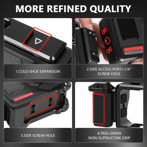 Carcasa de Aluminio para Cámara con Asas para Pocket 3 Insta360 Ace/<span class=keywords><strong>Pro</strong></span>/Pro2, Tamaño Personalizado, Resistente a Impactos, Impermeable, Negro+Plateado - Product Image 3