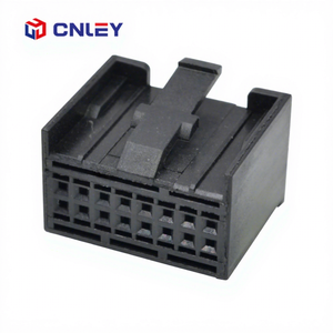 Adaptateur de <span class=keywords><strong>voiture</strong></span> <span class=keywords><strong>domestique</strong></span> mâle/femelle en cuivre noir, nylon, 16 broches, <span class=keywords><strong>prise</strong></span> de câblage traversant, bornier - Product Image 1