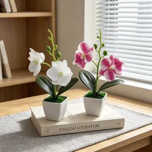 Orquídeas Phalaenopsis Artificiales Paulon de 19 Pulgadas en Plástico Realistas para Decoración de Bodas y Hogar, Plantas en Maceta - Product Image 3