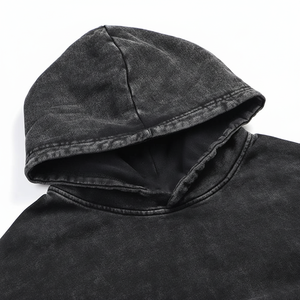 Sweat-shirt à capuche délavé à l'acide, best-seller en gros, couleur noire unie, sweat-shirt à capuche délavé à l'acide pour homme, nouveau sweat-shirt à capuche - Product Image 1