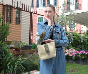 Eccellente offerta PVC e cotone materiali borse di lusso oro tracolla e chiusura oro Mini borsa da donna - Product Image 6