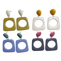 Boucles d'oreilles créoles fantaisie en résine en forme de flamme, faites à la main en acrylique, style punk, plaqué noir, unisexe, bijoux de qualité supérieure pour femme