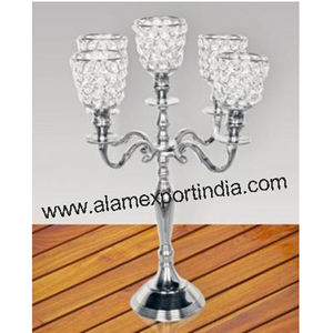 Dernière main or candélabre Unique élégant métal cristal pièce maîtresse pour fête maison mariage décoration de noël cadeau - Product Image 6