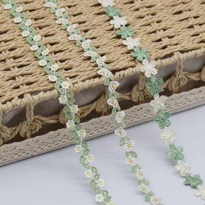 Collar de Flor de Ciruelo Verde, Encaje Bordado de Poliéster Soluble en Agua, Accesorios para Ropa y Joyería, 15Y Multicolor - Product Image 1