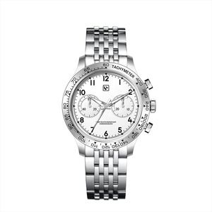 Montre mécanique chronographe multifonctionnelle vintage en acier inoxydable brossé avec lunette en saphir et revêtement antireflet ST1901 - Product Image 5