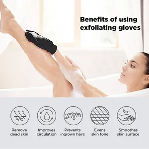 Skin Massage Peeling 100% Viscose Exfoliating Towel Body Brush Natural Gloves Exfoliating Mitt Bath Gloves