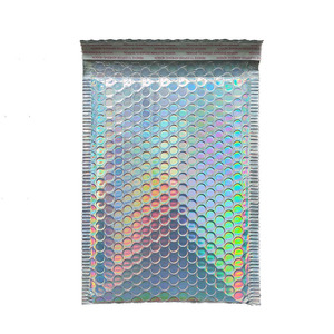 Custom Printed Holographic <strong>Bubble</strong> <strong>Mailer</strong> Bag Metallic Padded Envelope with Logo Clothing Shipping Packaging <strong>Bubble</strong> Mailing Bag - Product Image 2