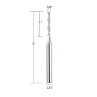 Fraise à spirale CNC extra longue RUIMENG, diamètre de coupe 1/8 pouce, queue de 1/4 pouce, 1 pouce HRC55, en carbure de tungstène