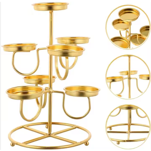 Portavelas Decorativo de Metal de Lujo en Color Dorado con Diseño Atractivo para Pascua - Product Image 5