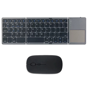 Set <span class=keywords><strong>Tastiera</strong></span> Pieghevole Tri-Modalità, Mini <span class=keywords><strong>Tastiera</strong></span> Portatile con Mouse per Tablet e Telefono, Ricaricabile - Product Image 3