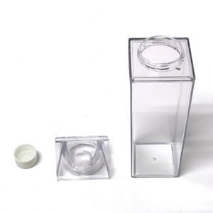 Customized 32Oz /1L Wide and <b>Small</b> Mouth Sports Travel Clear Acrylic Plastic Drinkware Carton Box Square <b>Water</b> <b>Bottle</b> With Lid - Product Image 1