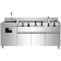 Table de préparation réfrigérée standard de 1,5 m en acier inoxydable argenté 220 V, plan de travail commercial, comptoir de bar, fabriqué en Chine continentale