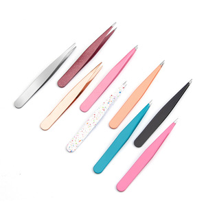 Straight Angled Stainless Steel Eyebrow Tweezers 96mm Hair Removal Clip Beauty Tool for Brow Grooming - Product Image 4