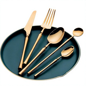 Couverts en acier inoxydable 18/10 de qualité supérieure plaqués or lot de 3 couverts pour la maison, le mariage et la fête, couverts antirouille - Product Image 1