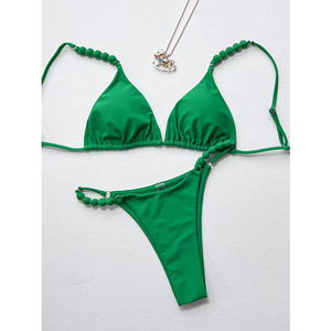Maillot de bain deux pièces pour femme, couleur unie, sexy, vêtements de plage 2026, maillot de bain de luxe grande taille - Product Image 4
