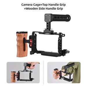 Andoer Cage pour appareil photo + poignée supérieure + poignée latérale Cage de protection pour appareil photo en alliage d'aluminium Cage vidéo pour appareil photo - Product Image 4