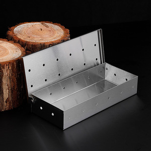<span class=keywords><strong>Barbecue</strong></span> Griller Fumée Accessoires Ajouter <span class=keywords><strong>Smokey</strong></span> BBQ Saveur En Acier Inoxydable Fumoir Boîte pour <span class=keywords><strong>Barbecue</strong></span> À Gaz - Product Image 2