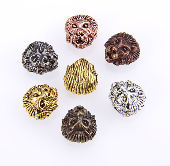 Bulk Sale Unique Sliver Gold Black Lion Head Pendant Charm Jewelry for Bracelet Making
