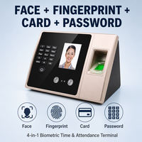 Máquina de Control de Asistencia con Reconocimiento Facial, Huella Dactilar y PIN, Descarga por USB, Indicaciones de Voz, Rápida, para Empleados de Oficina