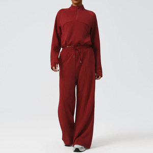 <span class=keywords><strong>Conjunto</strong></span> de Sudadera <span class=keywords><strong>para</strong></span> <span class=keywords><strong>Mujer</strong></span> con Pantalones Anchos de Cintura Alta y Corte Holgado, Ropa de Yoga y Fitness <span class=keywords><strong>para</strong></span> Otoño/Invierno, <span class=keywords><strong>Conjunto</strong></span> Térmico - Product Image 3