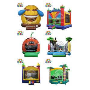 Château gonflable 13x13 rouge, jaune et bleu, design tricolore, qualité commerciale, PVC, centre de jeux pour enfants, fête d'anniversaire - Product Image 4