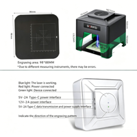 Mini Lasergraveermachine 3W met metalen positioneerplaat, desktop graveermachine voor hout, bamboe, acryl, DIY