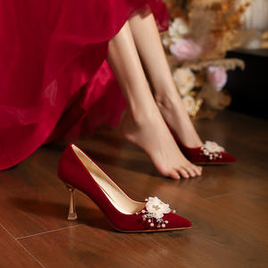 2026 New high-heeled wedding <b>shoes</b> banquet <b>shoes</b> women's thin-heeled bride <b>shoes</b> single <b>shoes</b> Xiuhe dress <b>water</b> diamond <b>shoes</b> - Product Image 2