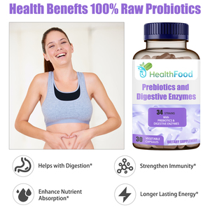 Capsules de prébiotiques et d'enzymes digestives personnalisées avec complexe de fruits et légumes pour soutenir la flore intestinale - Product Image 6