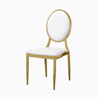 Chaise empilable moderne en fer doré multi-usages pour la maison, les centres commerciaux, les parcs, les mariages, les banquets, les restaurants, les événements extérieurs - Utilisation en location